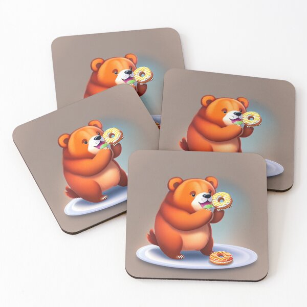Item preview, Magical Fluffy Bear Eating Donut on the Plate designed and sold by Magical-bear.