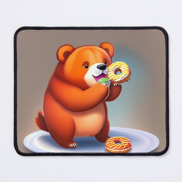 Item preview, Magical Fluffy Bear Eating Donut on the Plate designed and sold by Magical-bear.