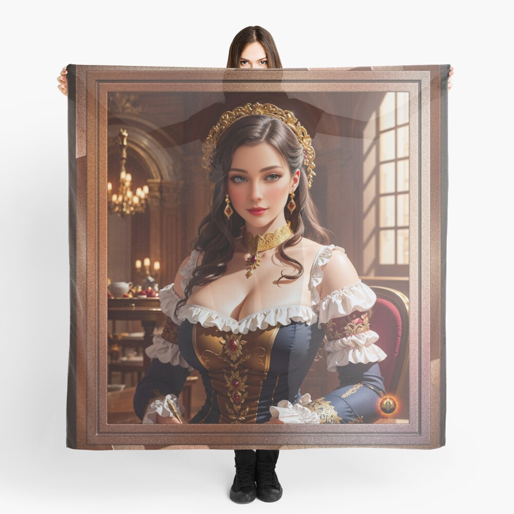 Portrait Of Lady Esterfeld Beautiful Sci-Fi AI Concept Art by Xzendor7 Decorative Ladies Scarf