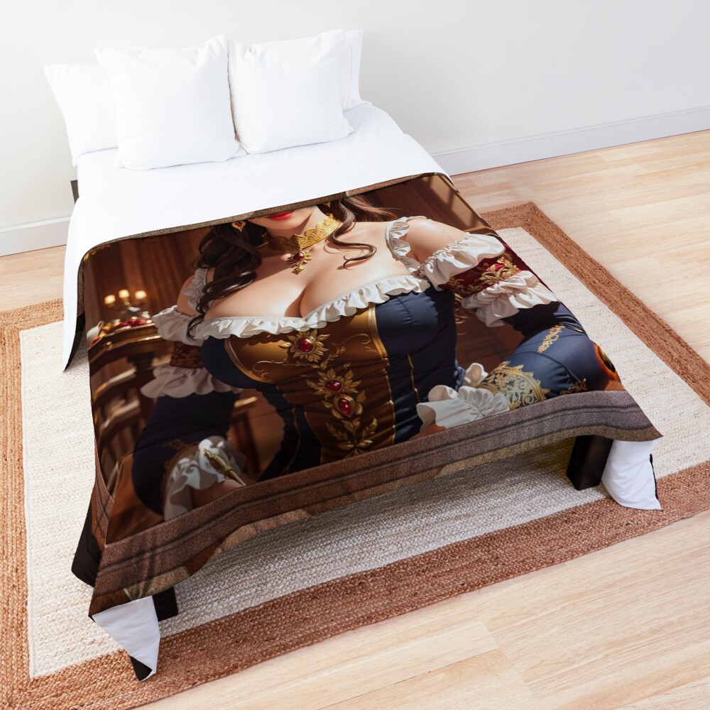 Portrait Of Lady Esterfeld Beautiful Sci-Fi AI Concept Art by Xzendor7 Decorative Comforter