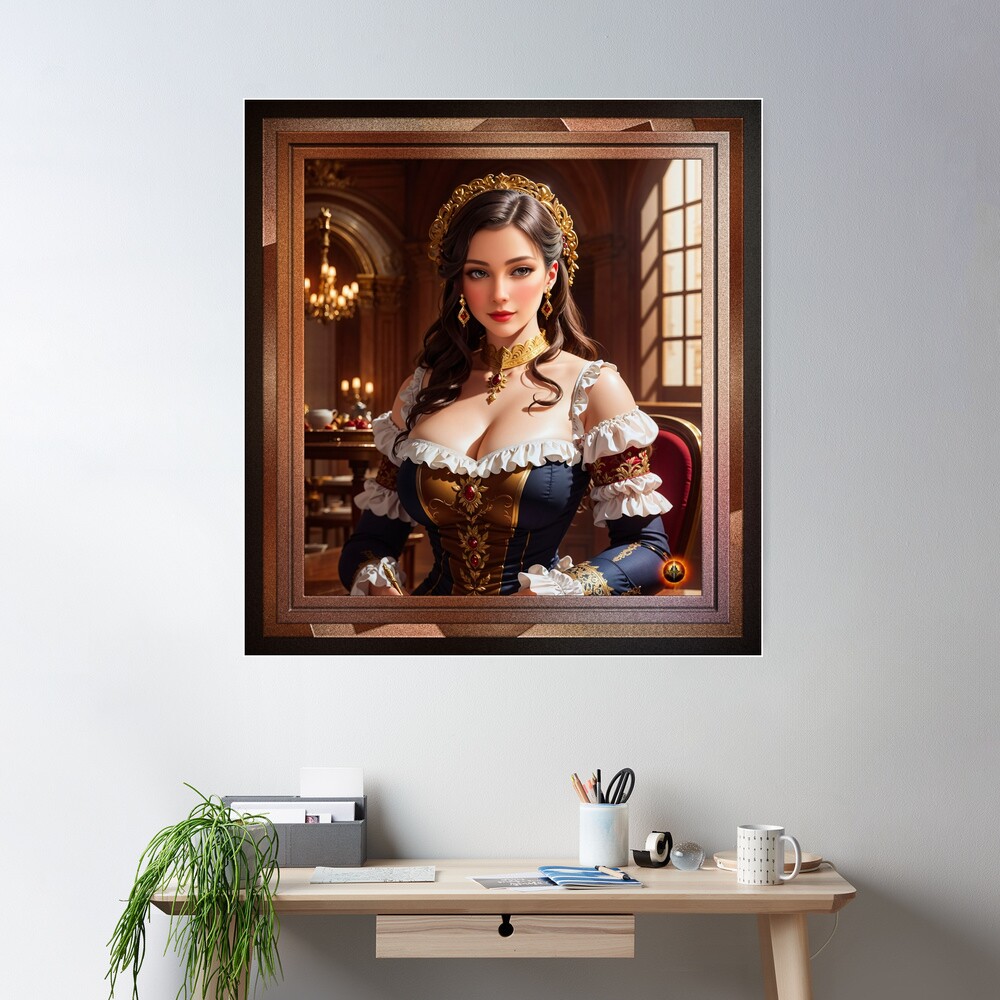 Portrait Of Lady Esterfeld Beautiful Sci-Fi AI Concept Art by Xzendor7 Wall Decor Poster