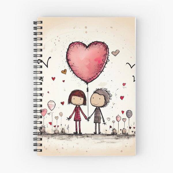 Item preview, Stickfigure love - big heart balloon designed and sold by miss-keysmash.