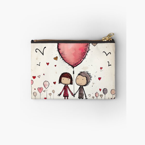 Item preview, Stickfigure love - big heart balloon designed and sold by miss-keysmash.