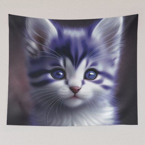 Item preview, cute purple kitten designed and sold by DigitCrea.
