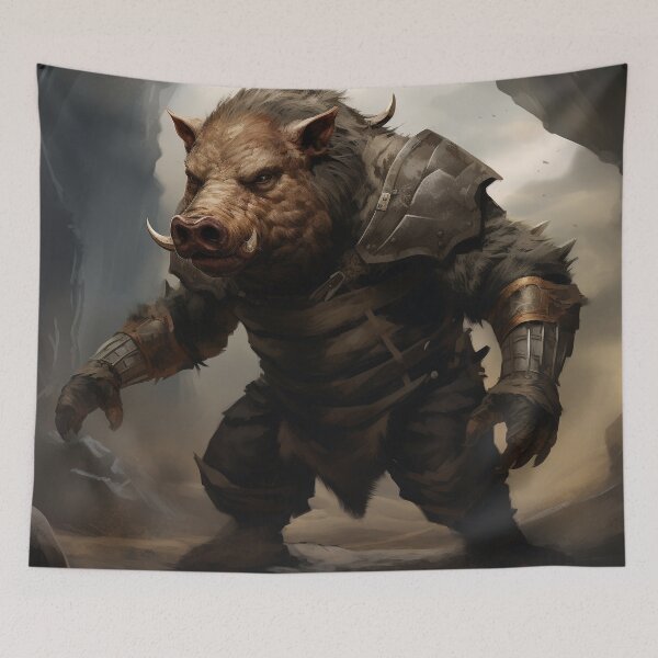 Item preview, Fierce Boar Warrior designed and sold by PrintifyWorld.