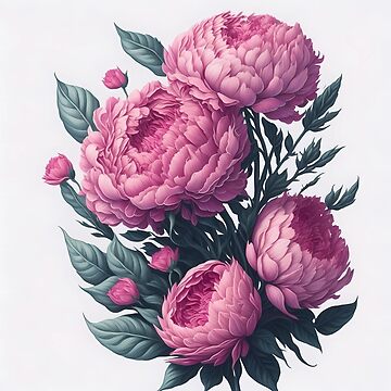 Artwork thumbnail, Pink Peony Bouquet by vectormarketnet
