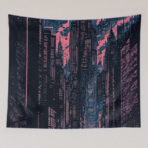 Item preview, Captivating Night Cityscape Drawing designed and sold by cocomikozza.