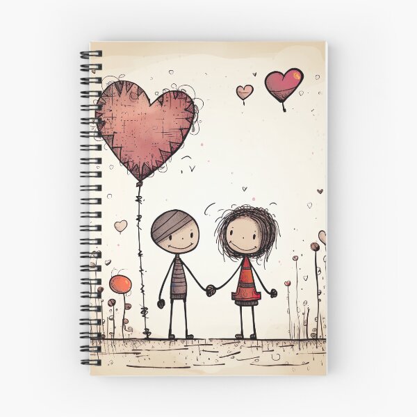 Item preview, Stickfigure love - big heart balloon designed and sold by miss-keysmash.