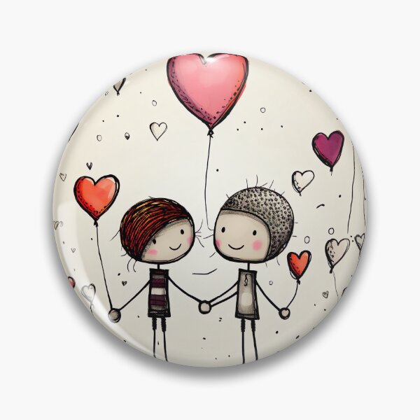 Item preview, Stickfigure love - heart balloon designed and sold by miss-keysmash.