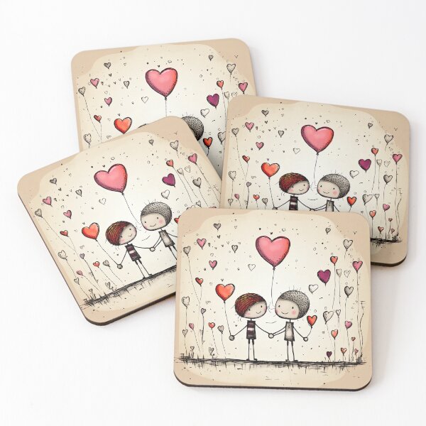 Item preview, Stickfigure love - heart balloon designed and sold by miss-keysmash.