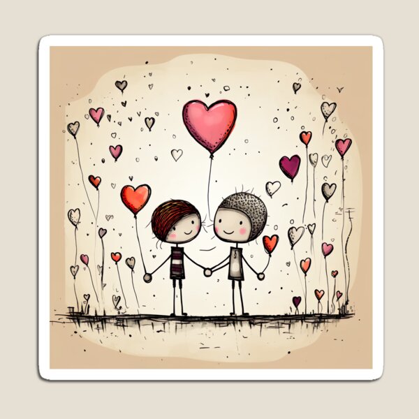 Item preview, Stickfigure love - heart balloon designed and sold by miss-keysmash.