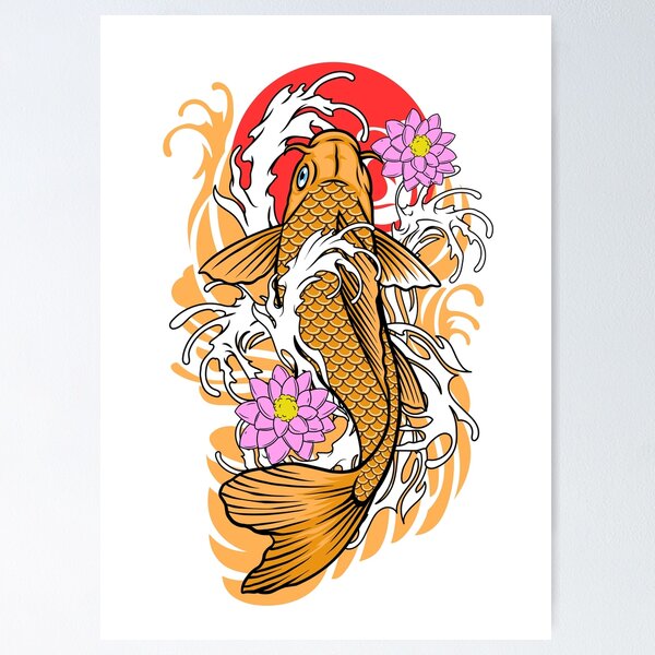 Japanese Koi Fish Tattoo Art Poster for Sale by JTS STORE