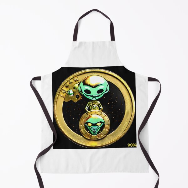 Item preview, an-alien-coin-from-year-3010-with-an-alien-on-it-made-of-gold-very-old-663075112 (1) designed and sold by tileartwork.