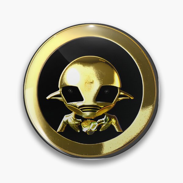 Item preview, an-alien-coin-from-year-3010-with-an-alien-on-it-made-of-gold-very-old-663075112 (2) designed and sold by tileartwork.