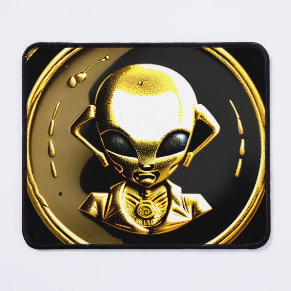 Item preview, an-alien-coin-from-year-3010-with-an-alien-on-it-made-of-gold-very-old-663075112 (3) designed and sold by tileartwork.