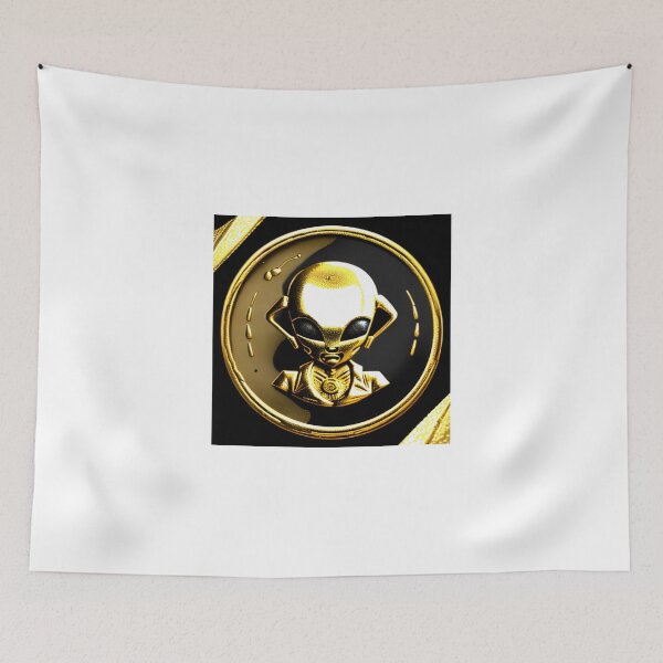 Item preview, an-alien-coin-from-year-3010-with-an-alien-on-it-made-of-gold-very-old-663075112 (3) designed and sold by tileartwork.