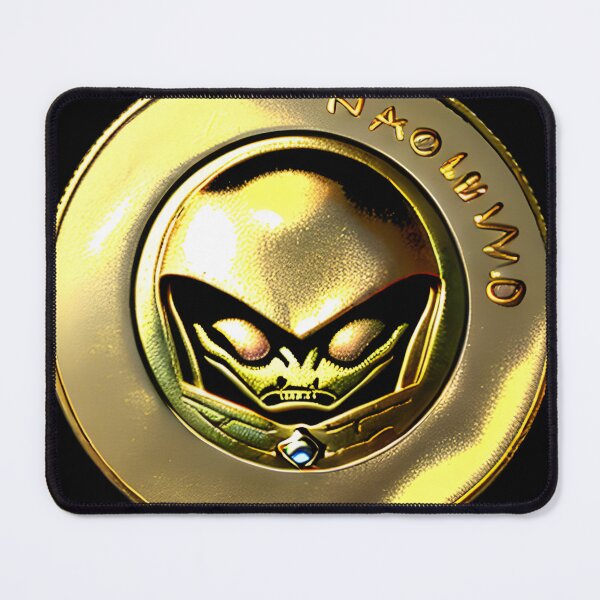 Item preview, an-alien-coin-from-year-3010-with-an-alien-on-it-made-of-gold-very-old-663075112 designed and sold by tileartwork.