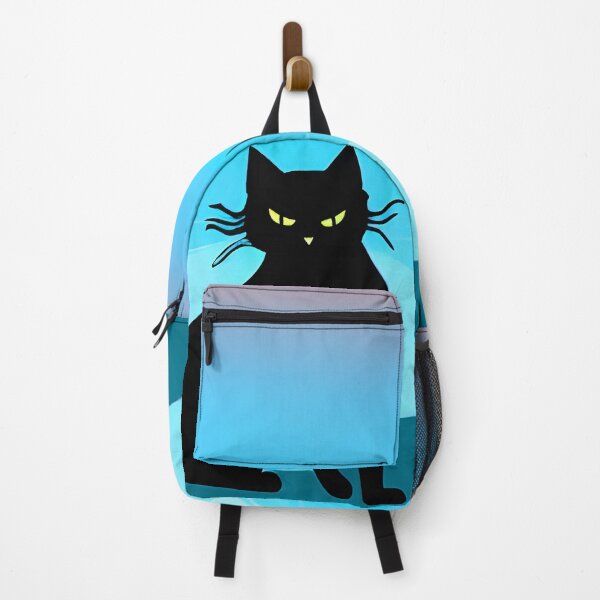 Item preview, Black Cat on a Blue Beach AI Art designed and sold by Beachy.