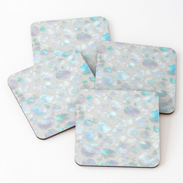 Item preview, Mother of pearl shell shapes in silver inset illustration designed and sold by ArtyBuys.
