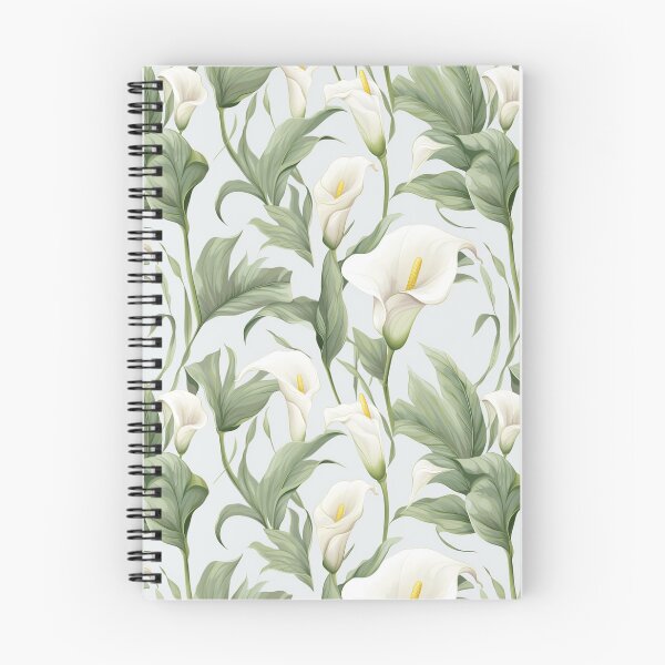 Item preview, white calla flowers illustration seamless pattern designed and sold by Clara Designs.