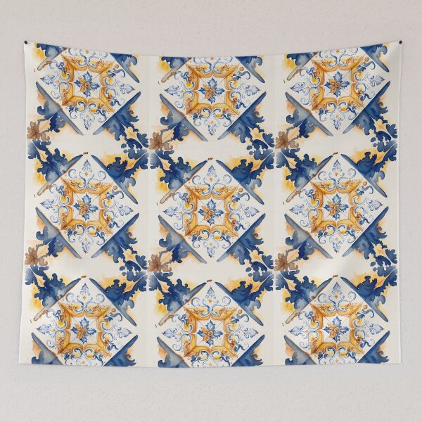 Item preview, azulejos in tiles-yellow designed and sold by ahawonderland.