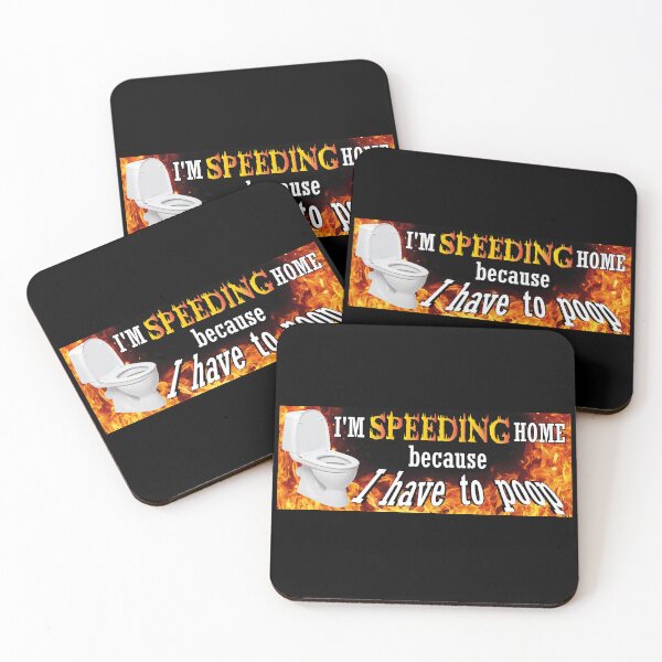 Item preview, Funny Bumper Sticke - I'm speeding home because I have to poop - Weird car sticker, IBS sticker, sarcastic bumper sticker, meme, ironic, joke designed and sold by FantaztikGifts.