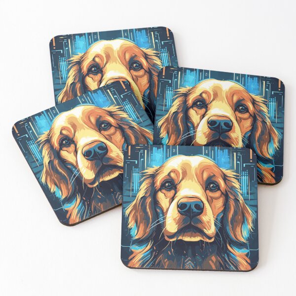 Item preview, Sci Fi Cyberpunk Abstract Golden Retriever Dog Breed designed and sold by Art-Jiyuu.
