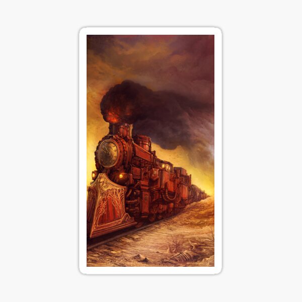 Steampunk Locomotive Sticker