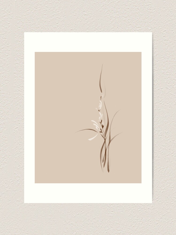 Lámina artística «Diseño floral artístico intrincado de las flores de la  orquídea en la impresión beige del arte del fondo» de AwenArtPrints |  Redbubble