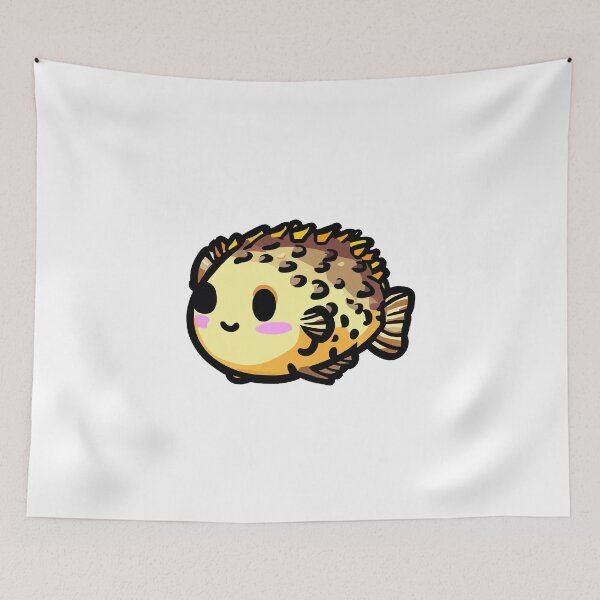 Item preview, Adorable Pufferfish Delight: diseño de calcomanía cautivador que muestra el lindo y fascinante pez globo, perfecto para los amantes del océano y la vida marina designed and sold by Koolzilla.