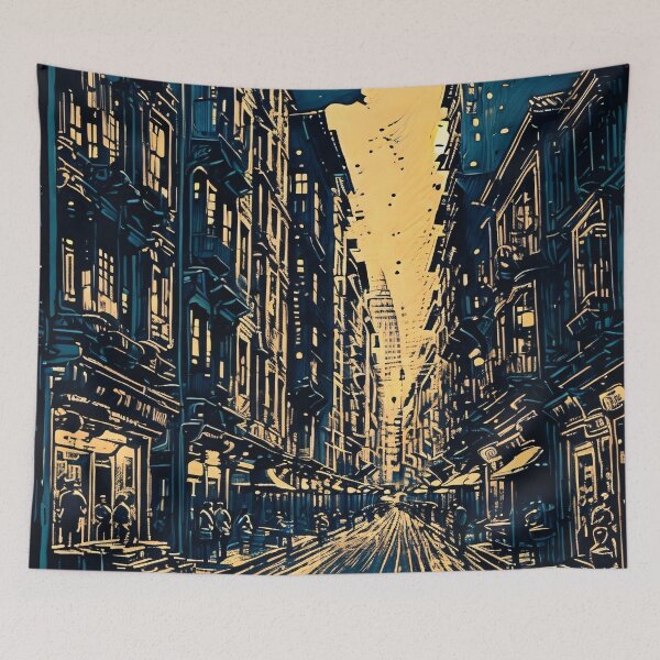 Item preview, Glimmering Evening Cityscape designed and sold by cocomikozza.