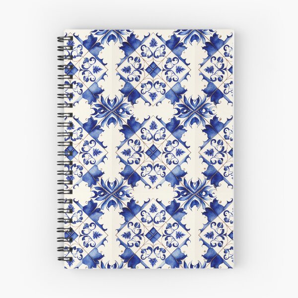 Item preview, azulejos pattern in blue porcelain tone designed and sold by ahawonderland.