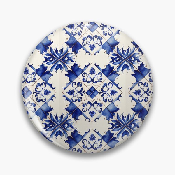 Item preview, azulejos pattern in blue porcelain tone designed and sold by ahawonderland.