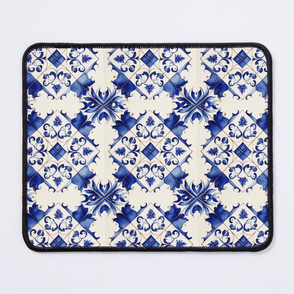 Item preview, azulejos pattern in blue porcelain tone designed and sold by ahawonderland.