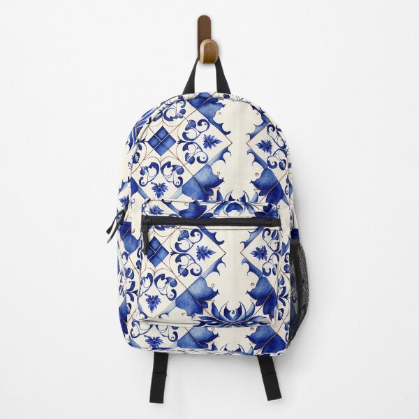 Item preview, azulejos pattern in blue porcelain tone designed and sold by ahawonderland.
