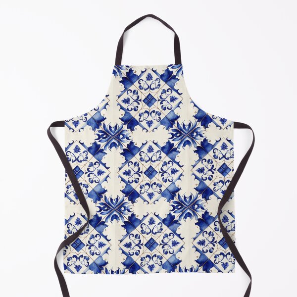 Item preview, azulejos pattern in blue porcelain tone designed and sold by ahawonderland.