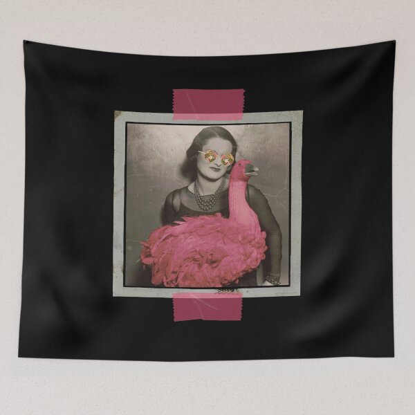Item preview, Quirky Lady with Pink Goose Contemporary Image designed and sold by SpiritedArtwork.