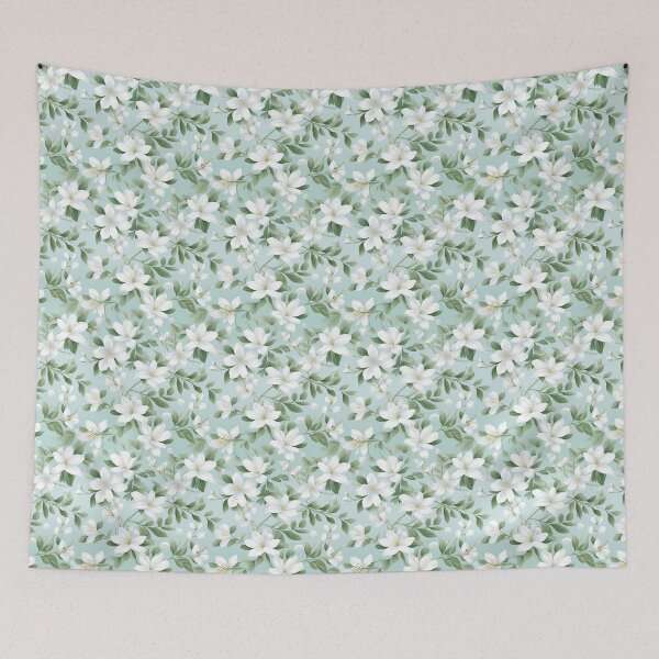 Item preview, Jasmine flowers illustration seamless pattern designed and sold by Clara Designs.