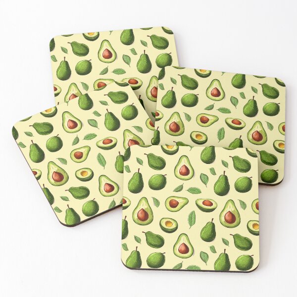 Item preview, Avocados and leaves pattern designed and sold by DreamscapePixel.