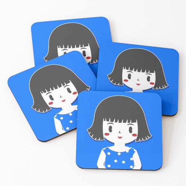 Item preview, A cute girl with Red lip and  Blue Dress designed and sold by TheBlackCircle.