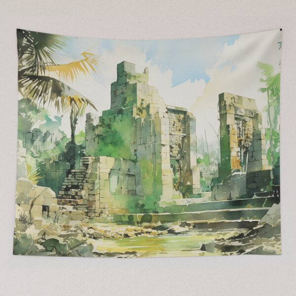 Item preview, Ancient ruin in the tropical forest designed and sold by isBotStore.
