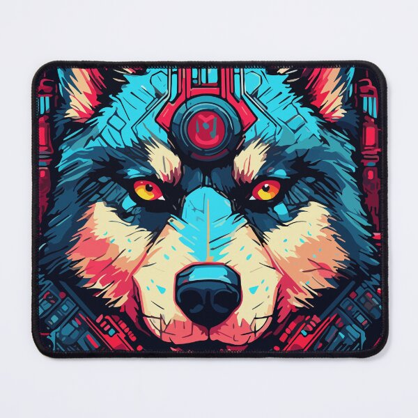Item preview, Sci Fi Cyberpunk Robot Husky Dog Breed Abstract Art designed and sold by Art-Jiyuu.