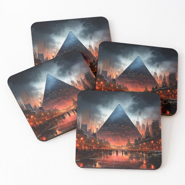 Item preview, Cyberpunk Neon Pyramid #1 | AI Generated Art designed and sold by Epic Craftroom.