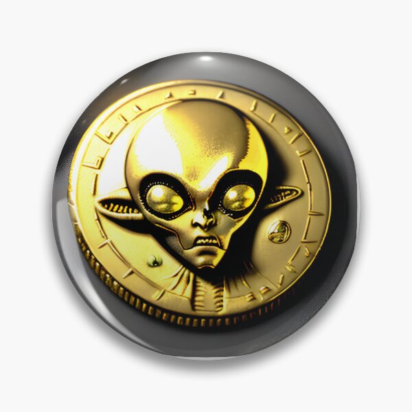 Item preview, an-alien-coin-from-year-3010-with-an-alien-on-it-made-of-gold-very-old-663075112 (5) designed and sold by tileartwork.