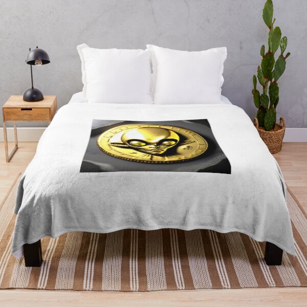 Item preview, an-alien-coin-from-year-3010-with-an-alien-on-it-made-of-gold-very-old-663075112 (5) designed and sold by tileartwork.