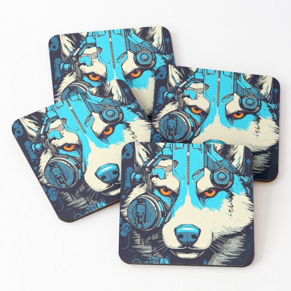 Item preview, Sci Fi Cyberpunk Robot Husky Dog Breed Abstract Art designed and sold by Art-Jiyuu.