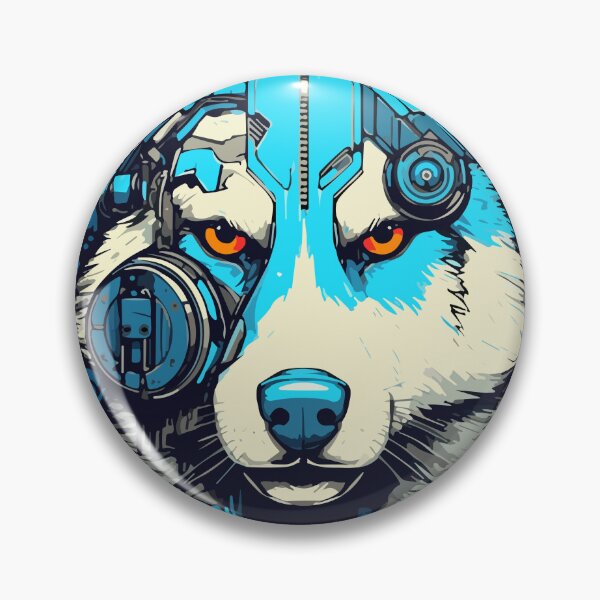 Item preview, Sci Fi Cyberpunk Robot Husky Dog Breed Abstract Art designed and sold by Art-Jiyuu.
