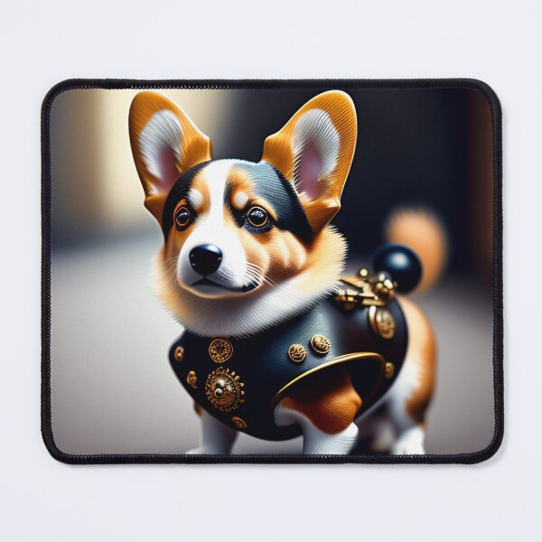 Item preview, Steampunk Corgi - Retro Futuristic Dog Art Print designed and sold by Akira Miyamoto.