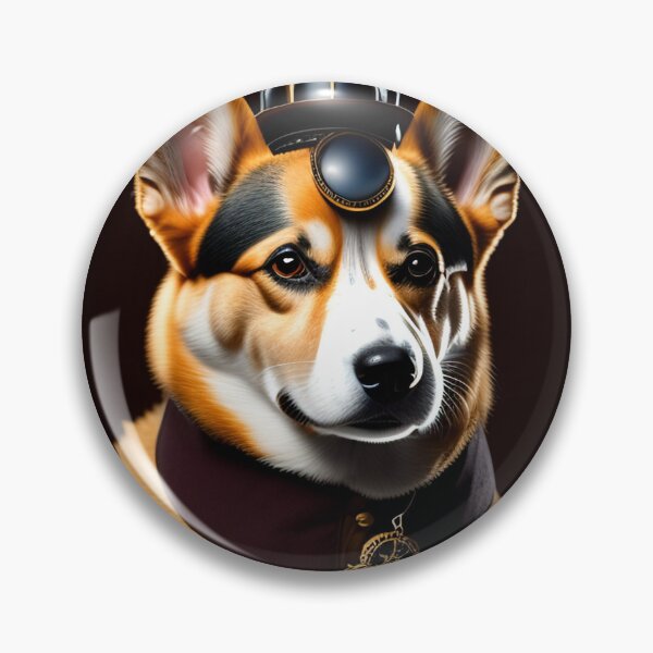 Item preview, Steampunk Corgi - Retro Futuristic Dog Art Print designed and sold by Akira Miyamoto.