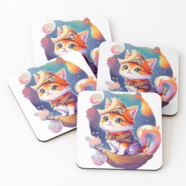 Item preview, Charming Dreaming Pirate Kitten with Colorful Watercolor  designed and sold by YourNameMatters.